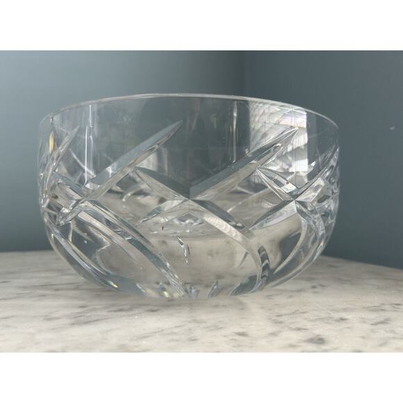 Vintage Crystal 8.5” Bowl Heavy Lead Centerpiece Serving Dish Home Decor Fruit - Picture 10 of 16